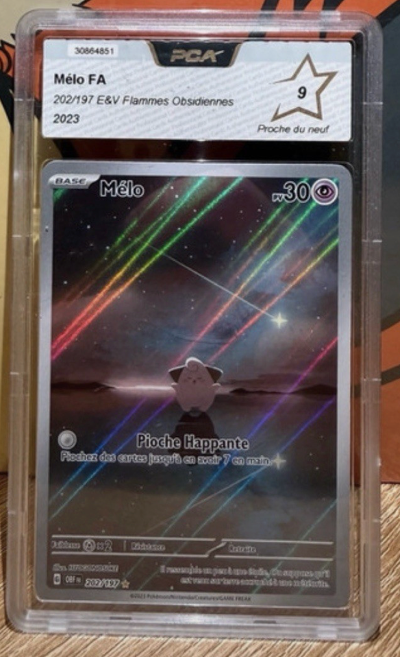 Carte Pokemon gradée Melo (EV3 202) PCA 9 Française + 1 carte mystère offerte