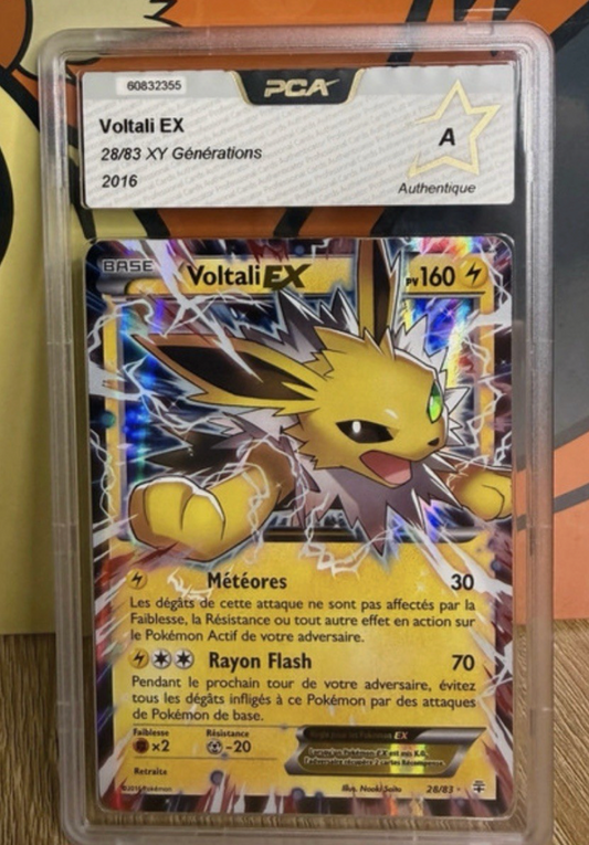 Carte Pokemon gradée Voltali ex (XY28) PCA A Française + 1 carte mystère offerte