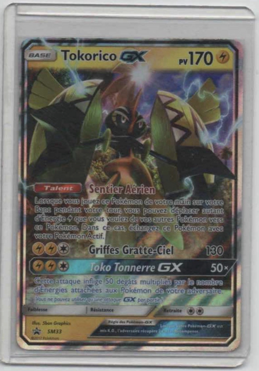 Carte Pokemon Tokorico GX (GRI 47) Mint Française + 1 carte mystère offert