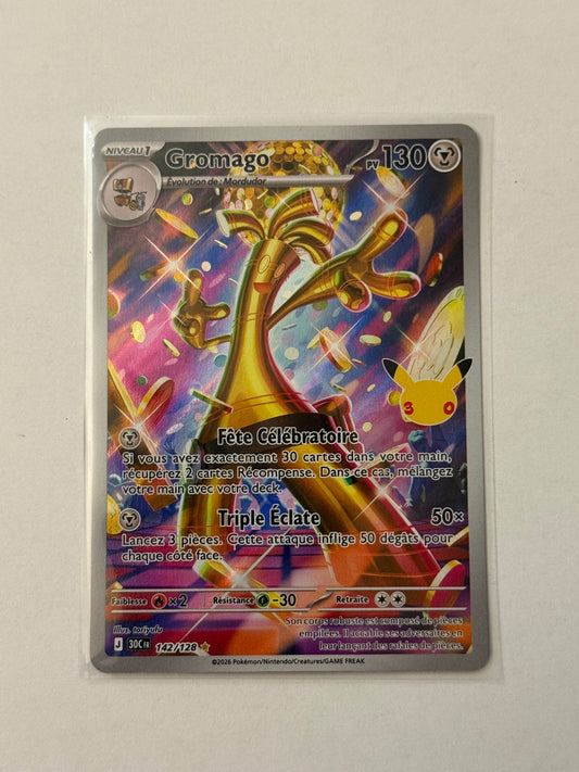 Carte Pokémon AR Gromago (30ans 142) mint française + 1 carte mystère offerte