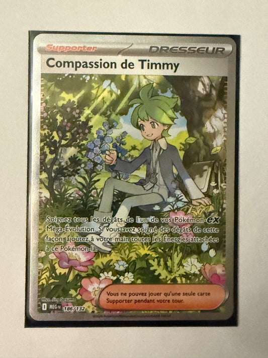 Carte Pokémon ALT compassion de Timmy (Me1 186) Mint Française + 1 carte mystère