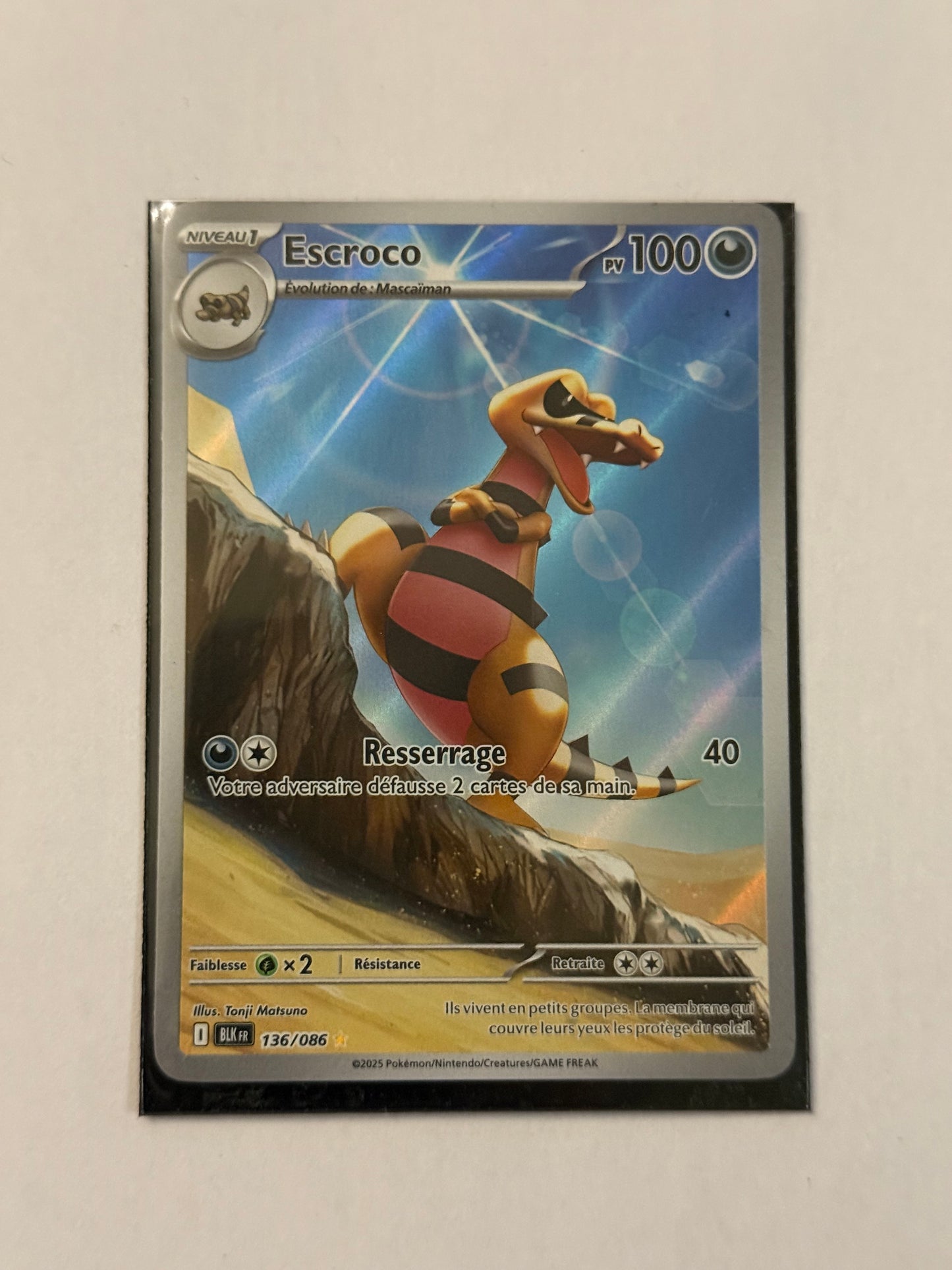 Carte Pokémon AR Escroco (Ev10.5 136) Mint Française + 1 carte mystère