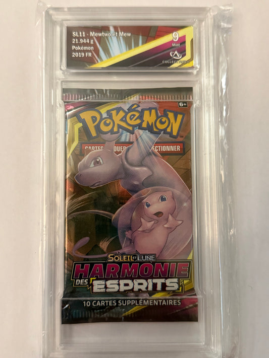 Booster Pokémon Harmonie des esprits illustration Mew (SL11) collectaura 9 gradé Francais + 1 carte mystère offerte