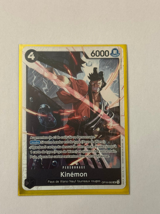 Carte One Piece SR Kinemon (op16 082) mint française + 1 carte mystère offerte