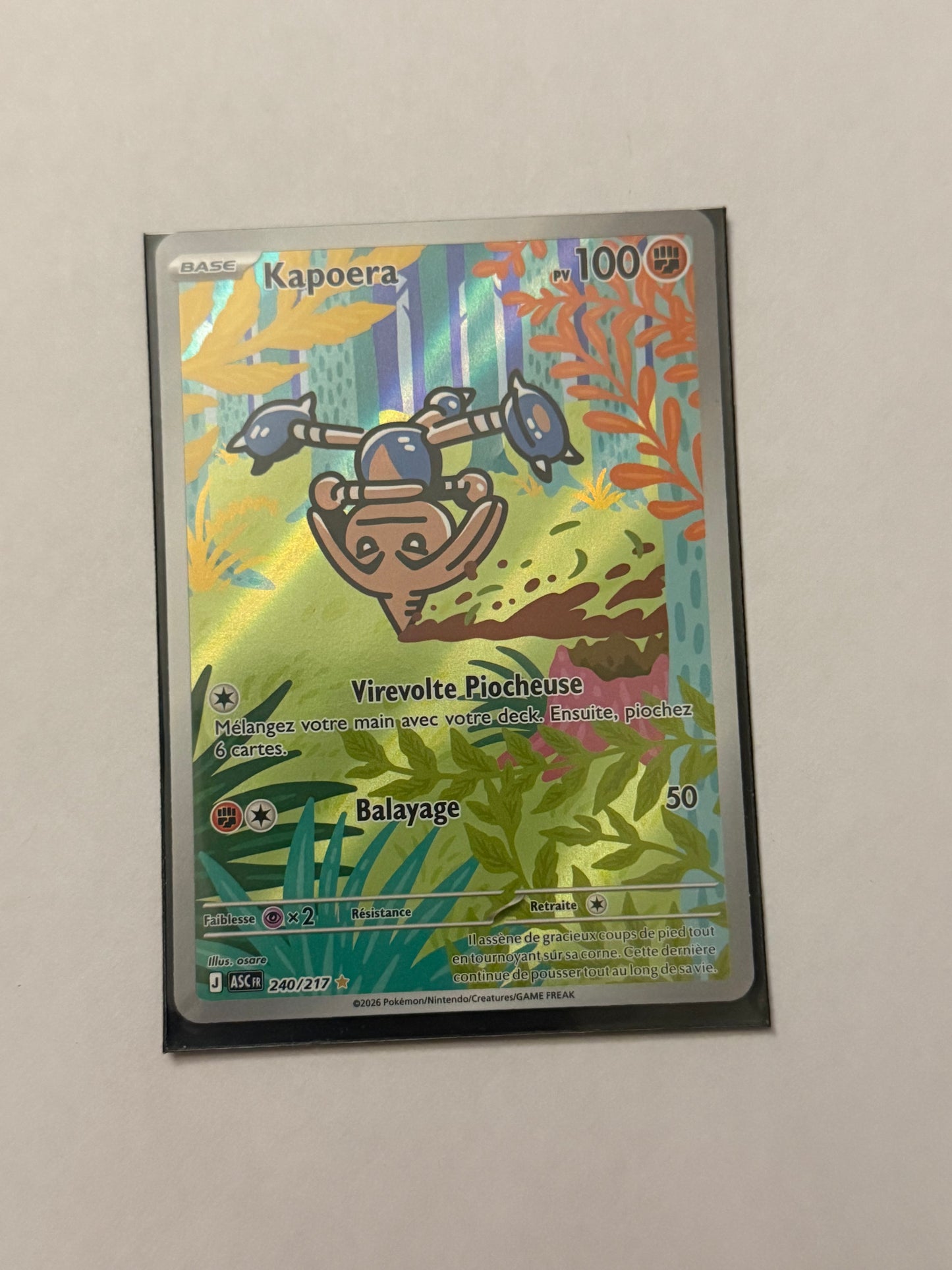 Carte Pokémon AR Kapoera (Me2.5 240) Mint Française + 1 carte mystère