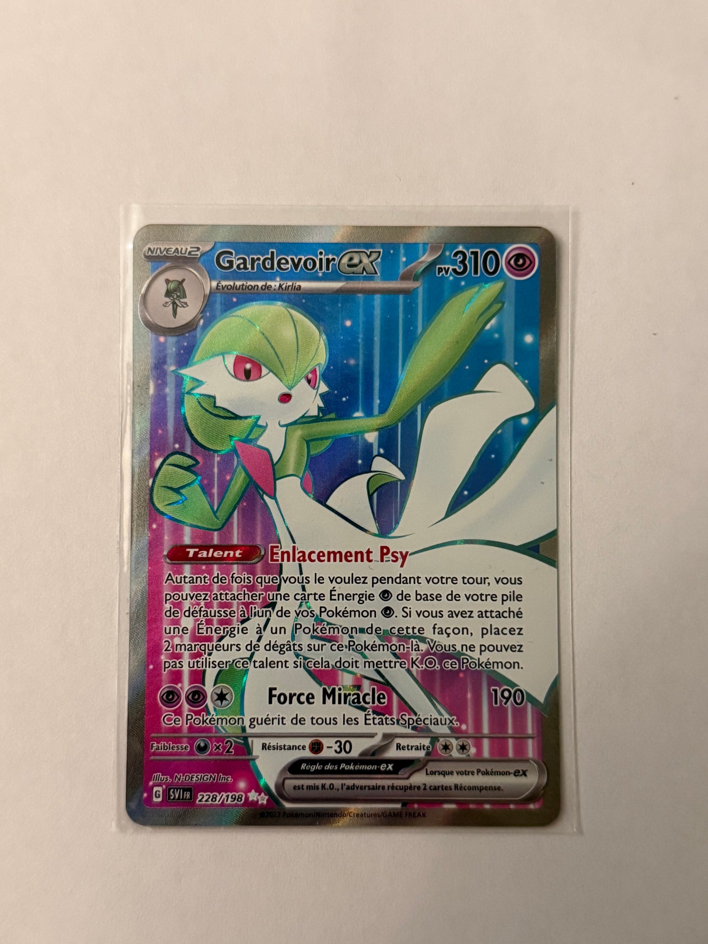Carte Pokémon FA Gardevoir ex (EV1 228) Mint Française + 1 carte mystère
