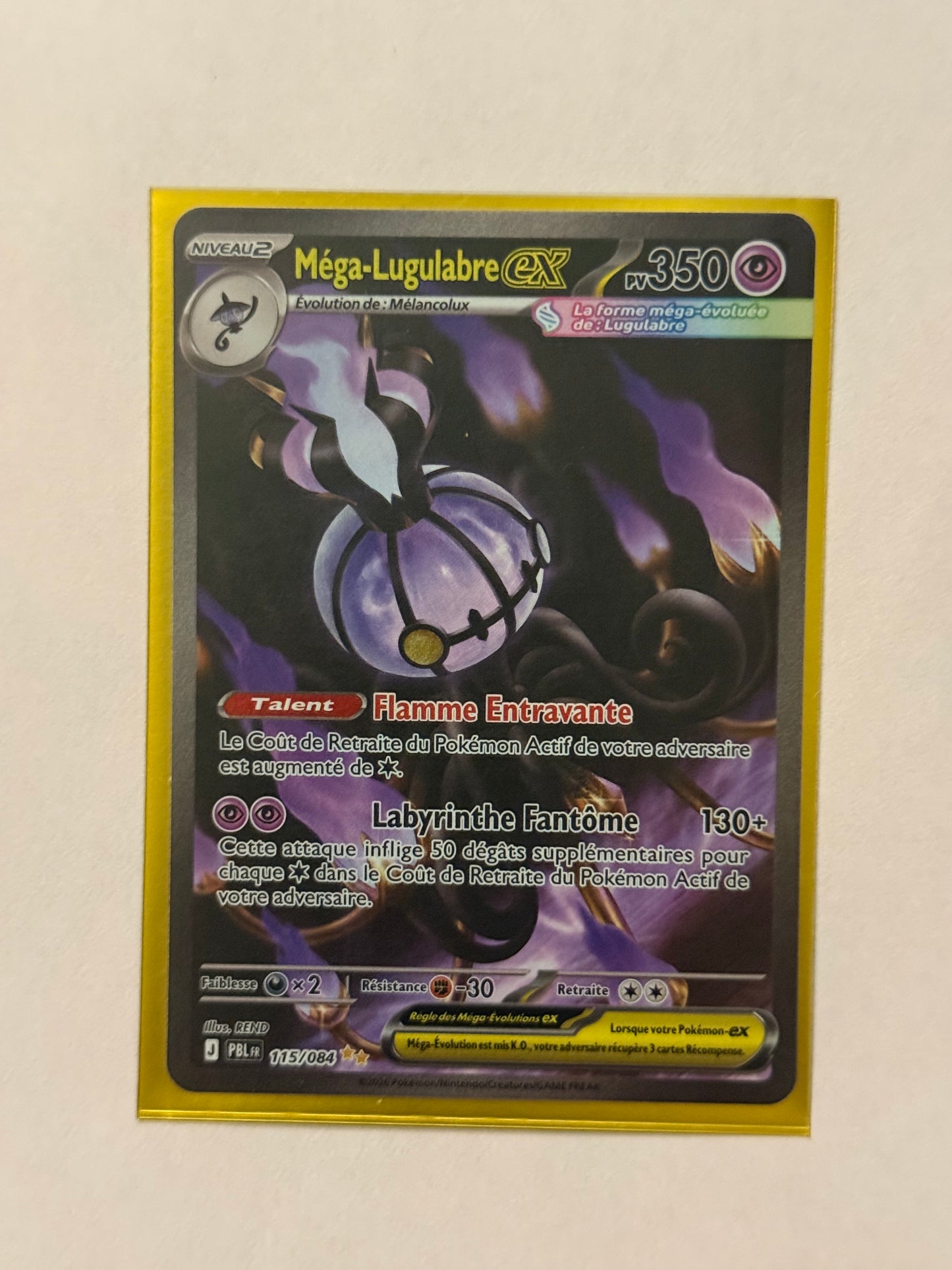 Carte Pokémon ALT Mega Lugulabre (M5 115) Mint Française + 1 carte mystère