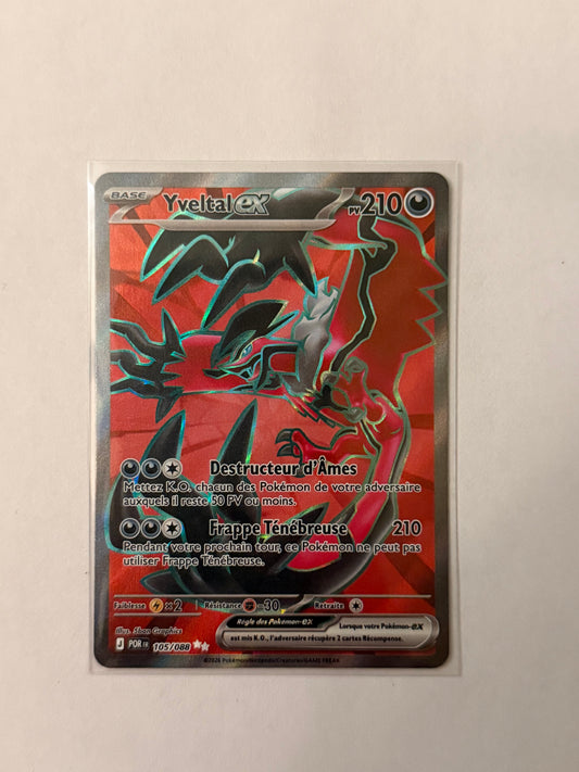 Carte Pokémon FA Yveltal Ex (M3 105) Mint Française + 1 carte mystère