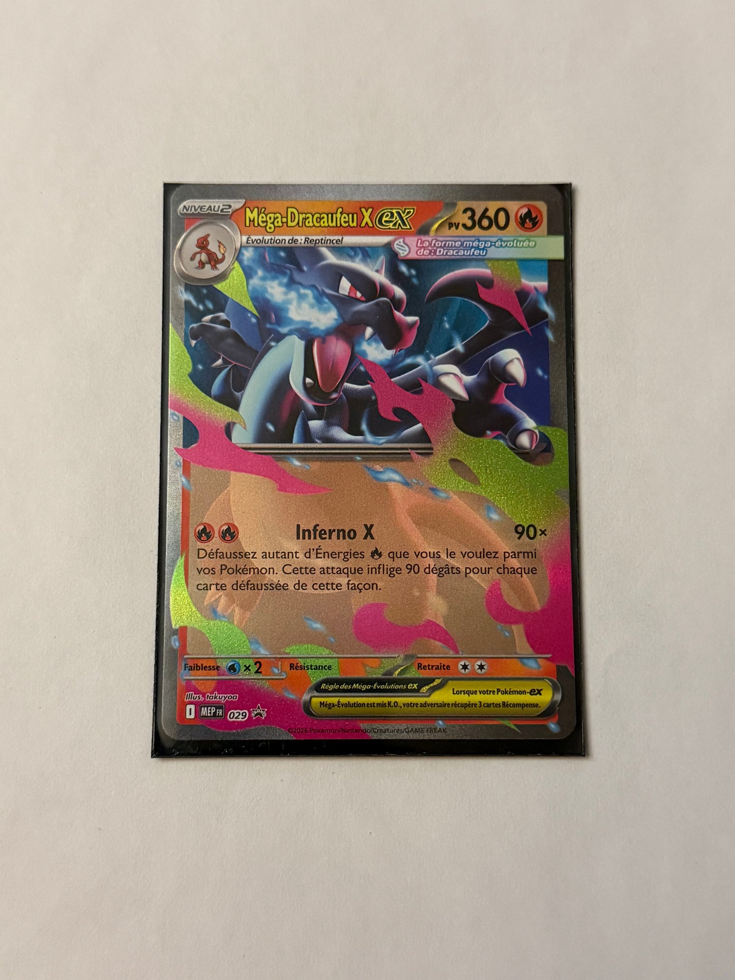 Carte Pokemon Dracaufeu X Ex Promo (029) Mint Française + 1 carte mystère