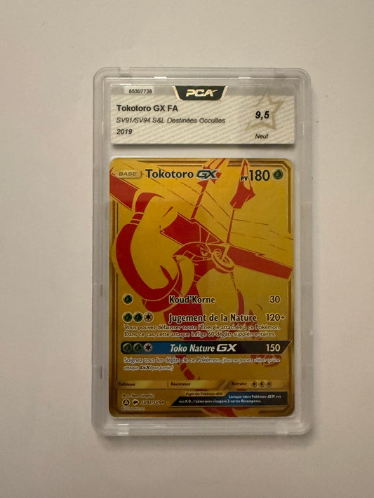 Carte Pokemon Tokotoro Gx (Sv91) Francaise gradée PCA 9.5 + 1 carte mystère