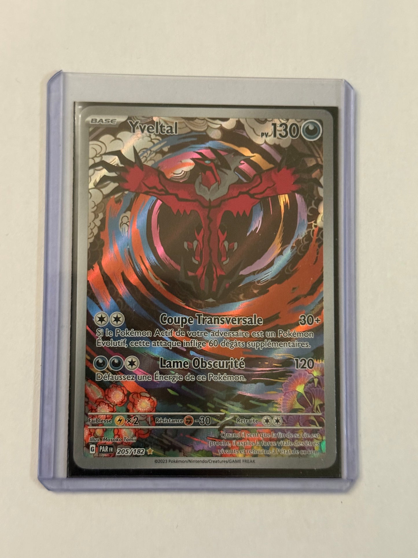 Carte Pokémon AR Yveltal (Ev4 205) Mint Française + 1 carte mystère