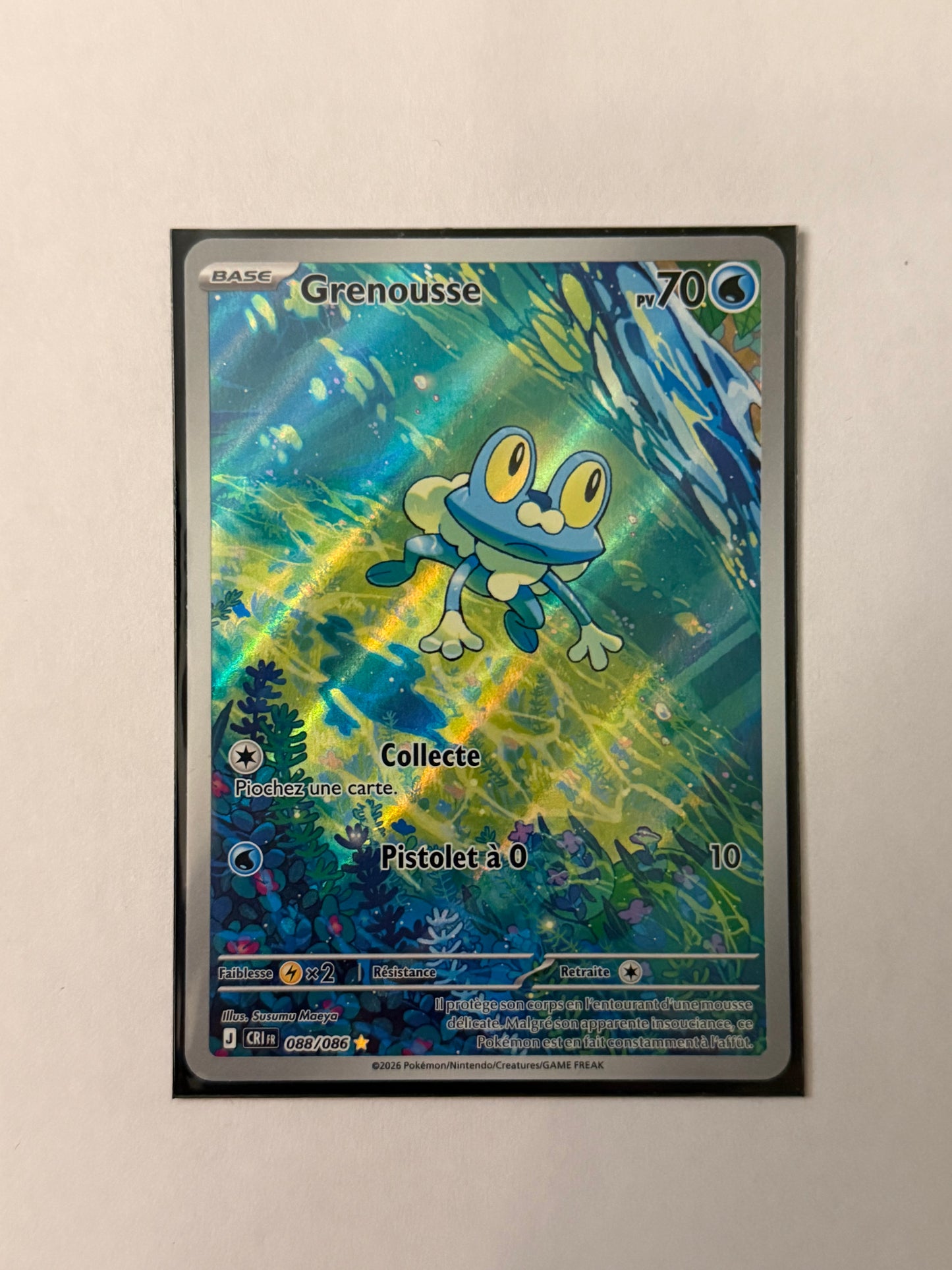 Carte Pokémon AR Grenousse (M4 088) Mint Française + 1 carte mystère