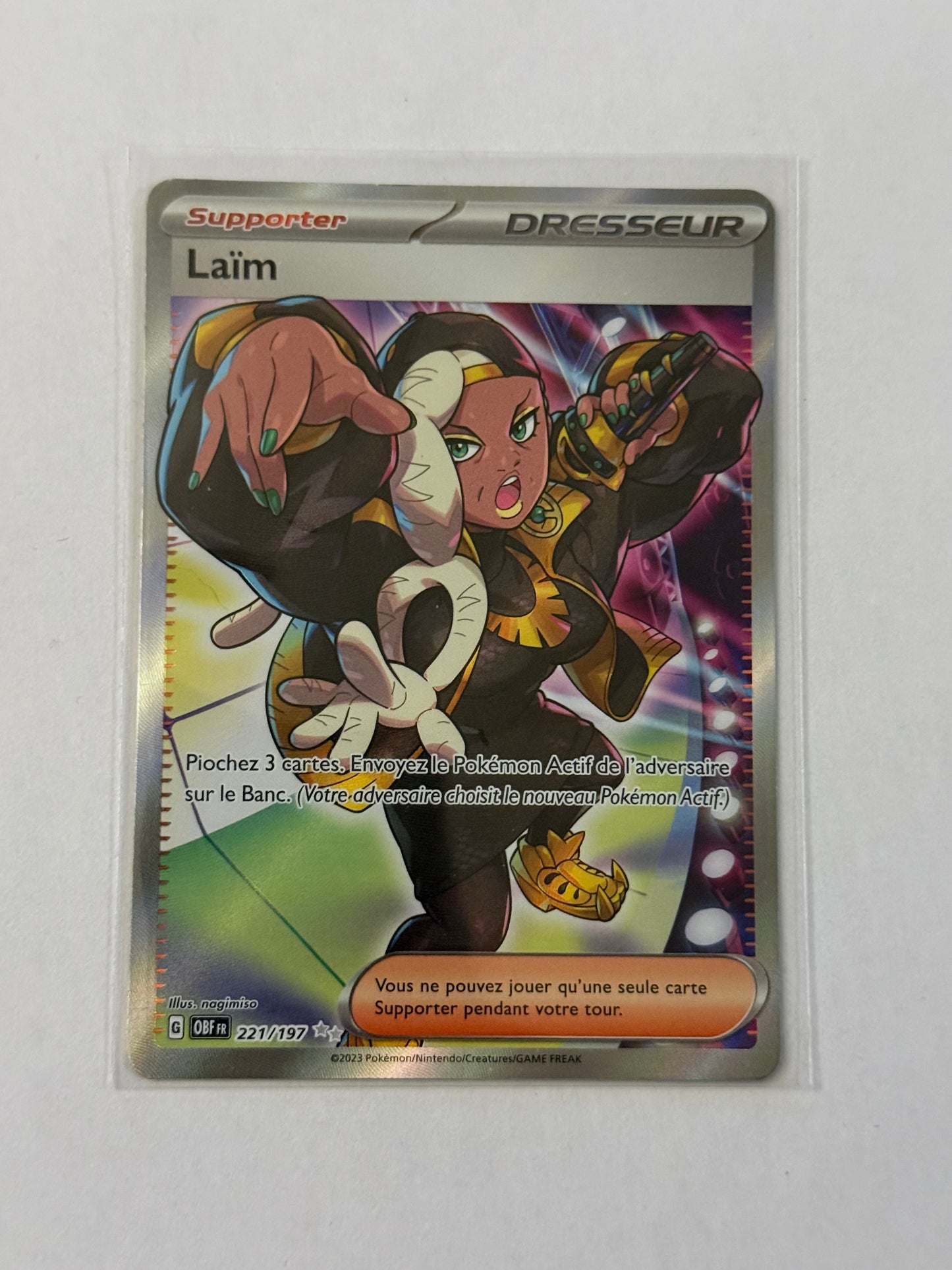 Carte Pokémon FA Laim (Ev3 221) Mint Française + 1 carte mystère