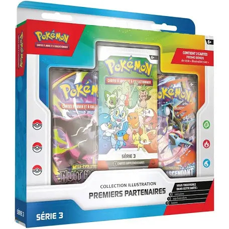 Coffret Pokemon premiers partenaires 3 scellé Français + 1 carte mystère offerte
