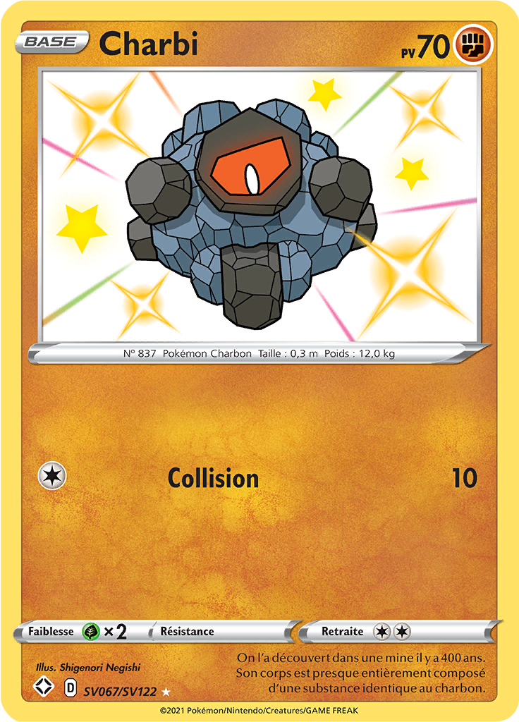 Carte Pokémon Charbi Shiny (SHF Sv067) FR mint + 1 carte mystère