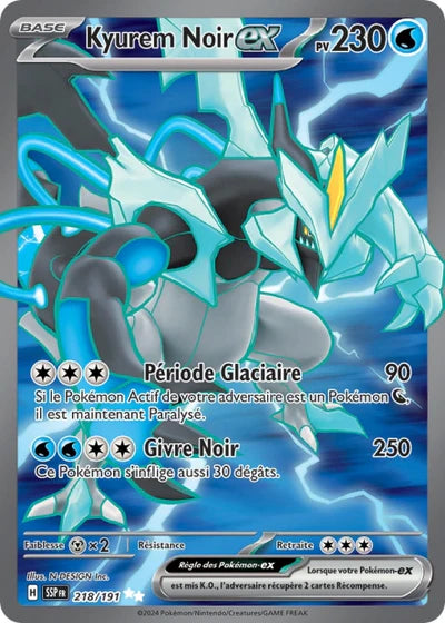 Carte Pokemon FA Kyurem Noir (Ev8 218) Mint Française + 1 carte mystère