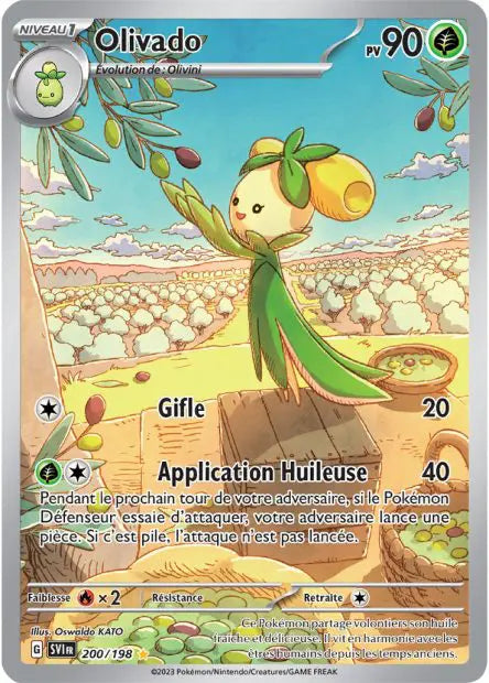 Carte Pokemon AR Olivado (Ev1 200) Mint Française + 1 carte mystère