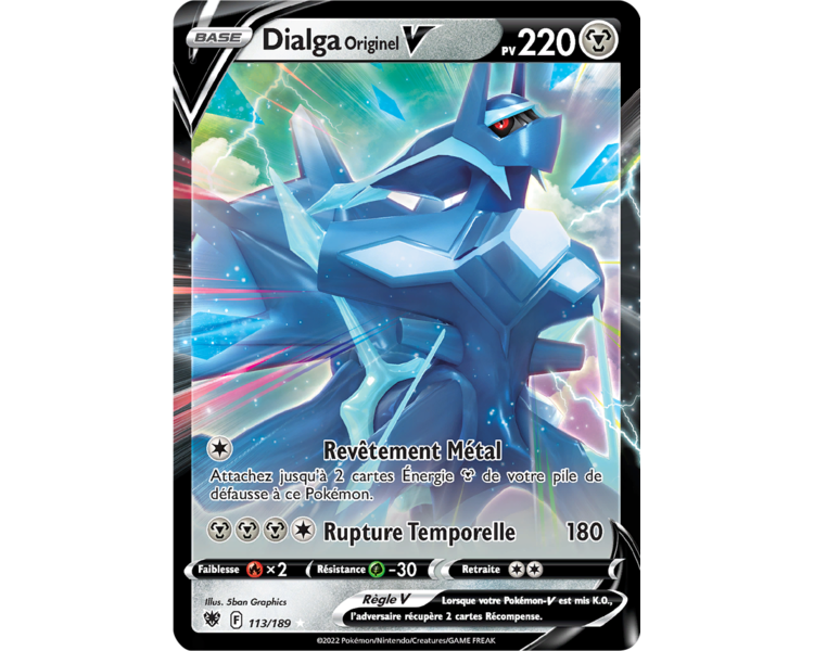 Carte Pokémon Dialga Orignel V (Eb10 113) Fr Mint + 1 carte mystère offerte